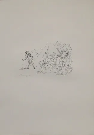 石版画 Slevogt - Aufstand der Soldaten gegen Klearchos