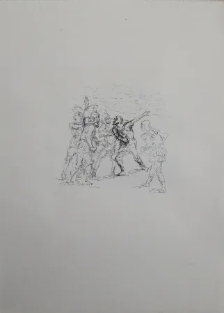 石版画 Slevogt - Der verwundete Hellene