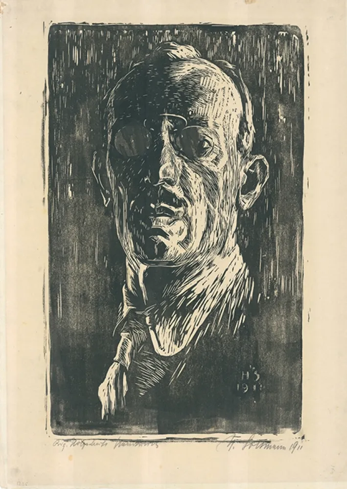 木刻 Soltmann - Selbstbildnis