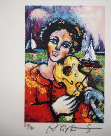 石版画 Sorkine -  L’amoureux au violon