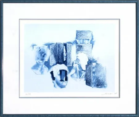 石版画 Sosno - Etude tete au carré