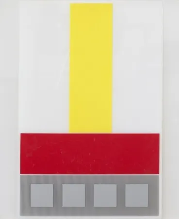 复数作品 Soto - Composicion en Amarillo Blanco y Rojo