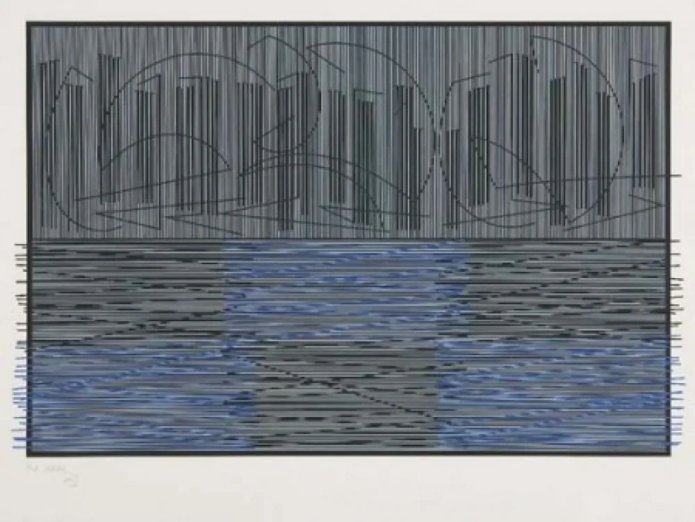 丝网印刷 Soto - Escritura compuesta, 1974