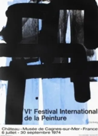 丝网印刷 Soulages - Affiche lithographie exposition cagnes/mer