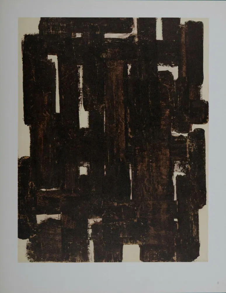 石版画 Soulages (After) - Composition #7, 1962