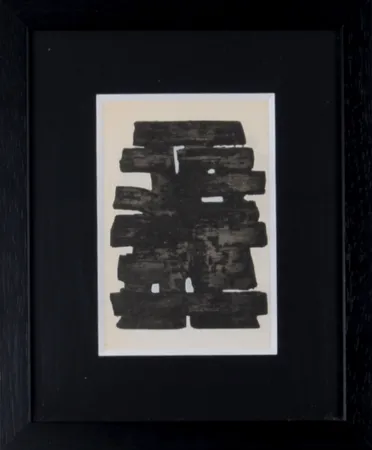 镂版印刷 Soulages (After) - Gouaches et gravures (A), 1957 - Framed!