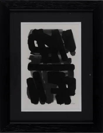镂版印刷 Soulages (After) - Gouaches et gravures (D), 1957 - Framed!