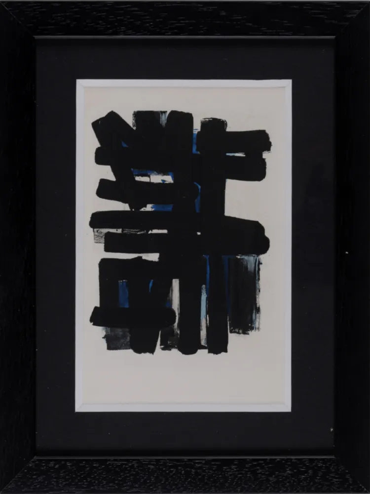 镂版印刷 Soulages (After) - Gouaches et gravures (F), 1957 - Framed!