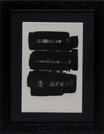 镂版印刷 Soulages (After) - Gouaches et gravures (G), 1957 - Framed!