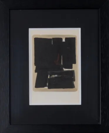 镂版印刷 Soulages (After) - Gouaches et gravures (H), 1957 - Framed!