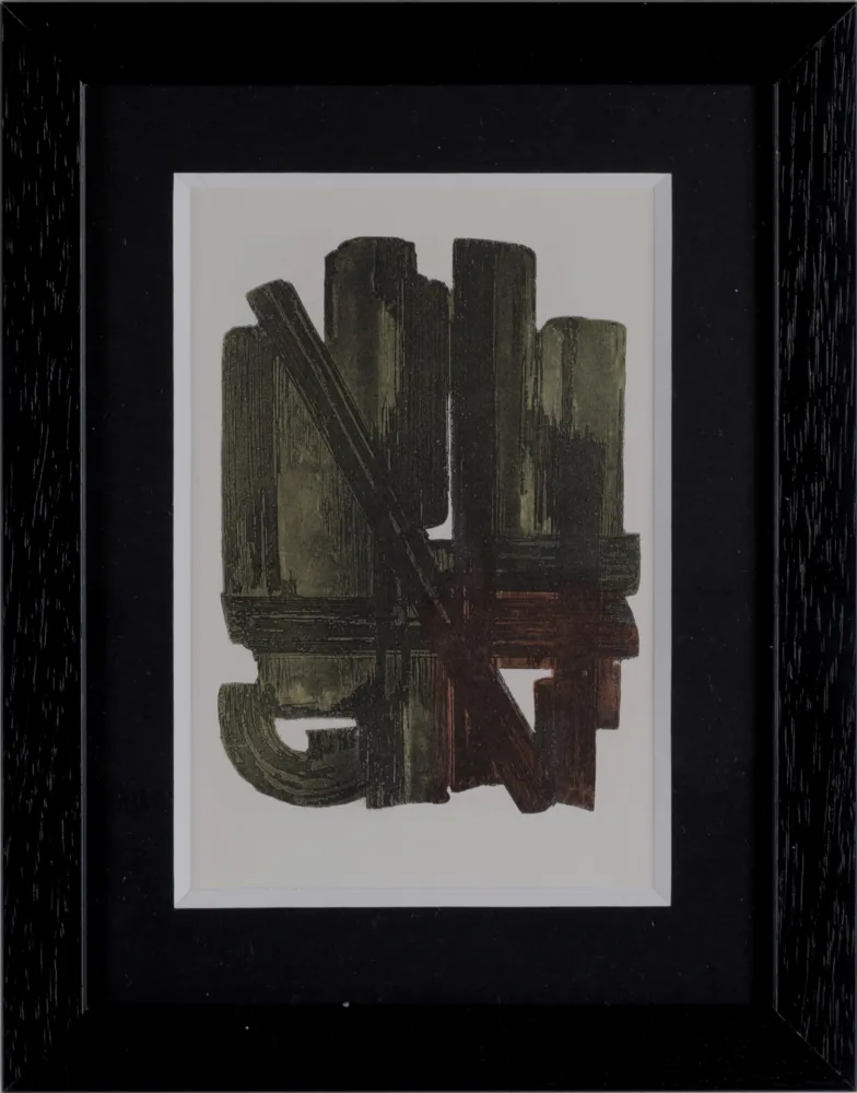 镂版印刷 Soulages (After) - Gouaches et gravures (I) - Framed!