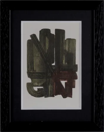 镂版印刷 Soulages (After) - Gouaches et gravures (I) - Framed!