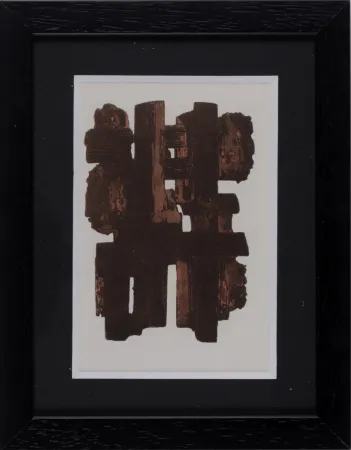 镂版印刷 Soulages (After) - Gouaches et gravures (J), 1957 - Framed!