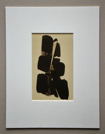胶版印刷 Soulages (After) - Lavis au brou de noix