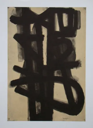 石版画 Soulages (After) - Peinture sur papier - 1947