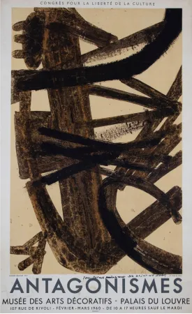 石版画 Soulages - Antagonismes, 1960 - Hand-signed