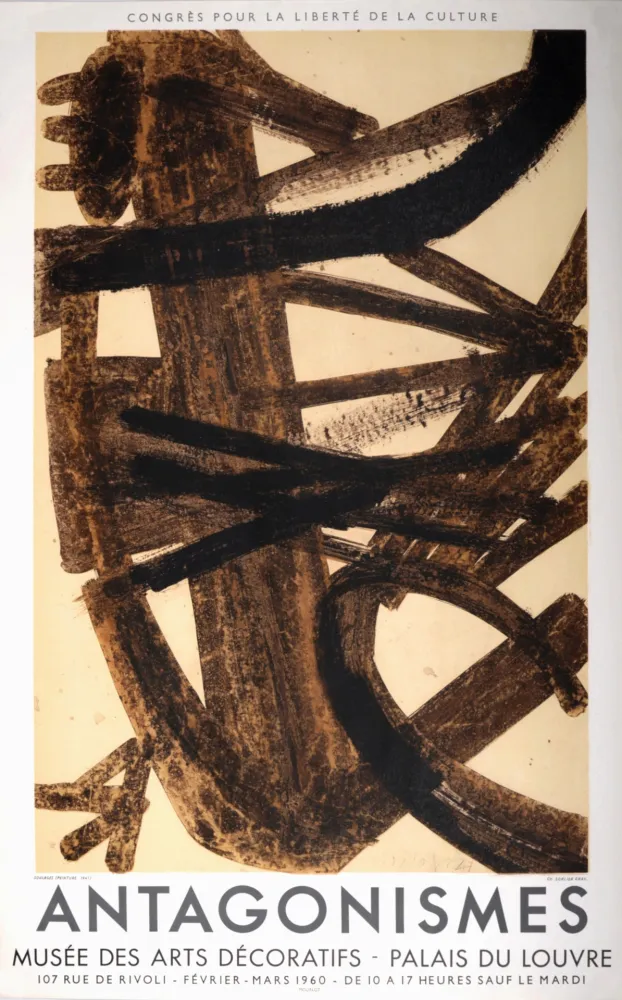 石版画 Soulages - Antagonismes, 1960 - Mourlot edition