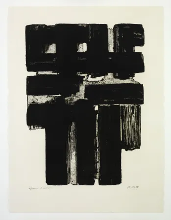 蚀刻版画 Soulages - Eau Forte 10 b