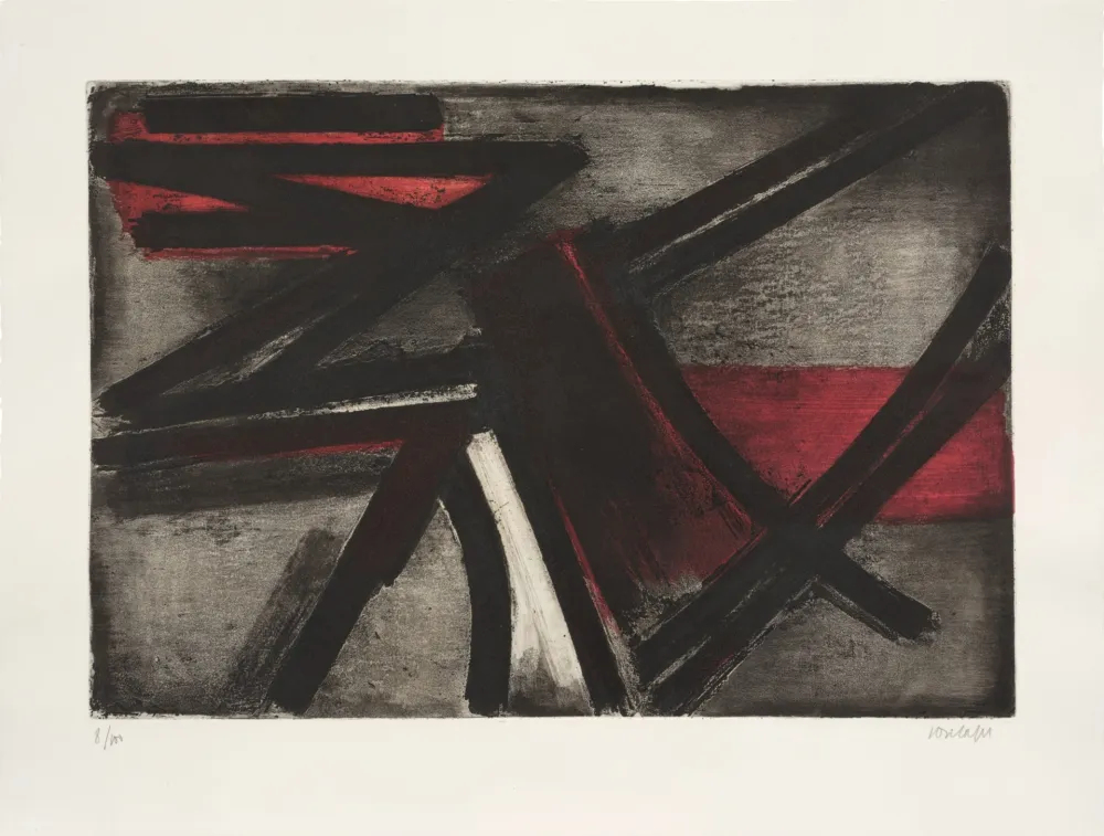 蚀刻版画 Soulages - Eau-forte II 