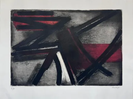 蚀刻版画 Soulages - Eau-forte II 