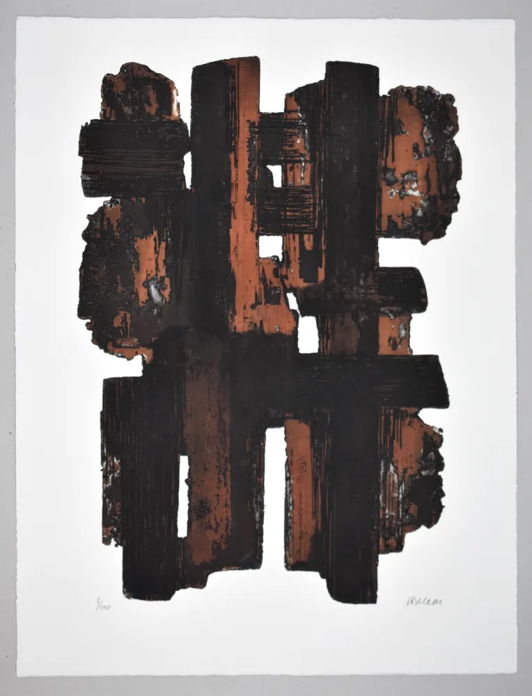 蚀刻版画 Soulages - EAU FORTE IX