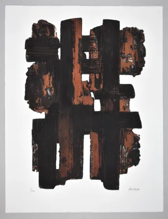 蚀刻版画 Soulages - EAU FORTE IX