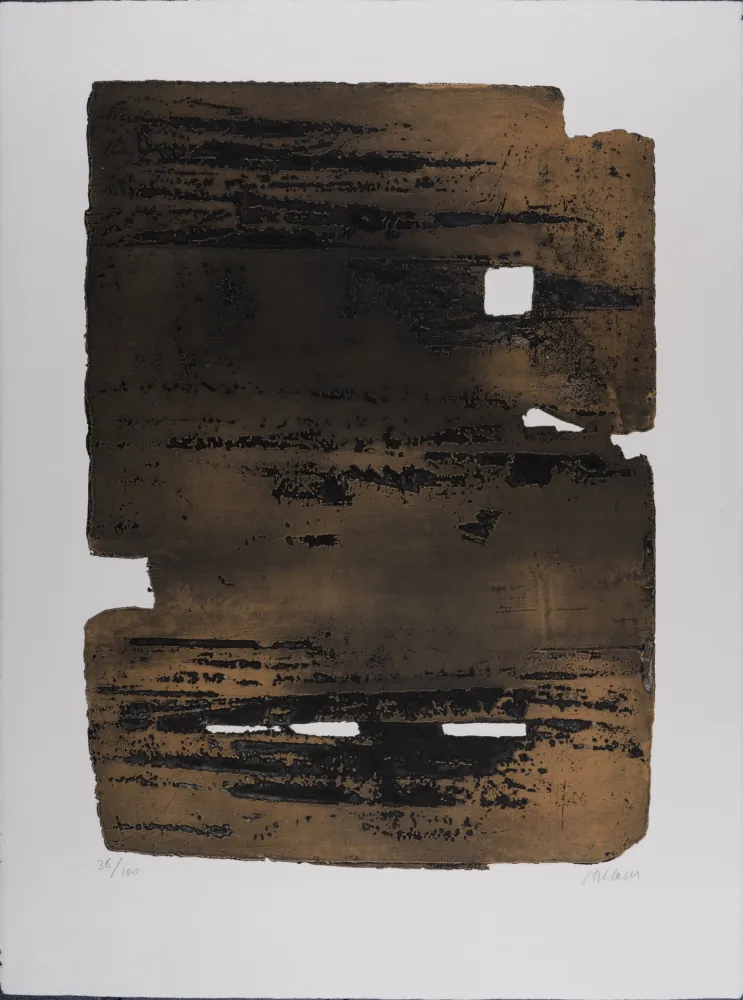版画 Soulages - Eau-forte n° 15, 1961 - Hand-signed!