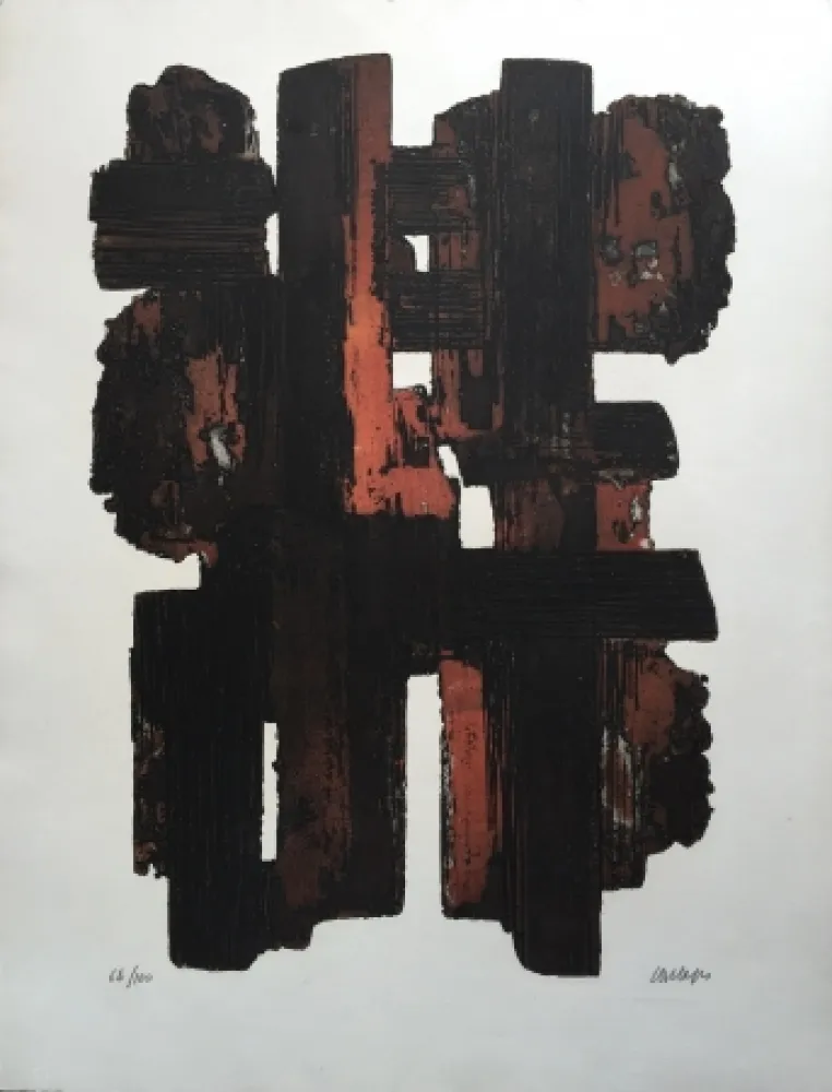 蚀刻版画 Soulages - Eau-forte n° IX