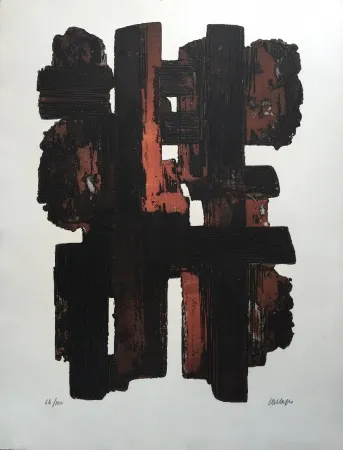 蚀刻版画 Soulages - Eau-forte n° IX
