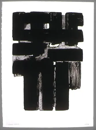 蚀刻飞尘法 Soulages - Eau forte n° X b