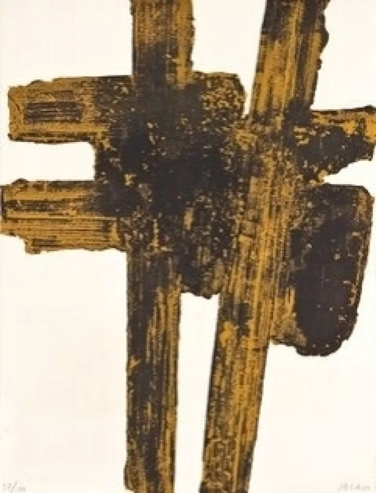 蚀刻飞尘法 Soulages - Eau forte n°18