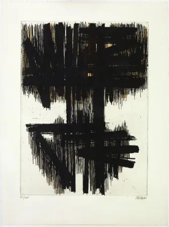蚀刻版画 Soulages - Eau forte VI