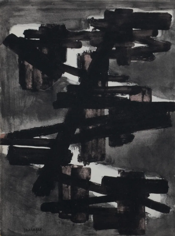 镂版印刷 Soulages - Les Temps Obscurs, 1953 - Very scarce!