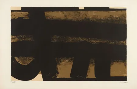 石版画 Soulages - Lithographie 35 – 1974