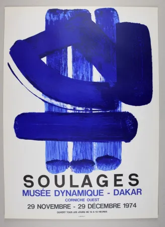 石版画 Soulages - LITHOGRAPHIE D'AFFICHE DAKAR