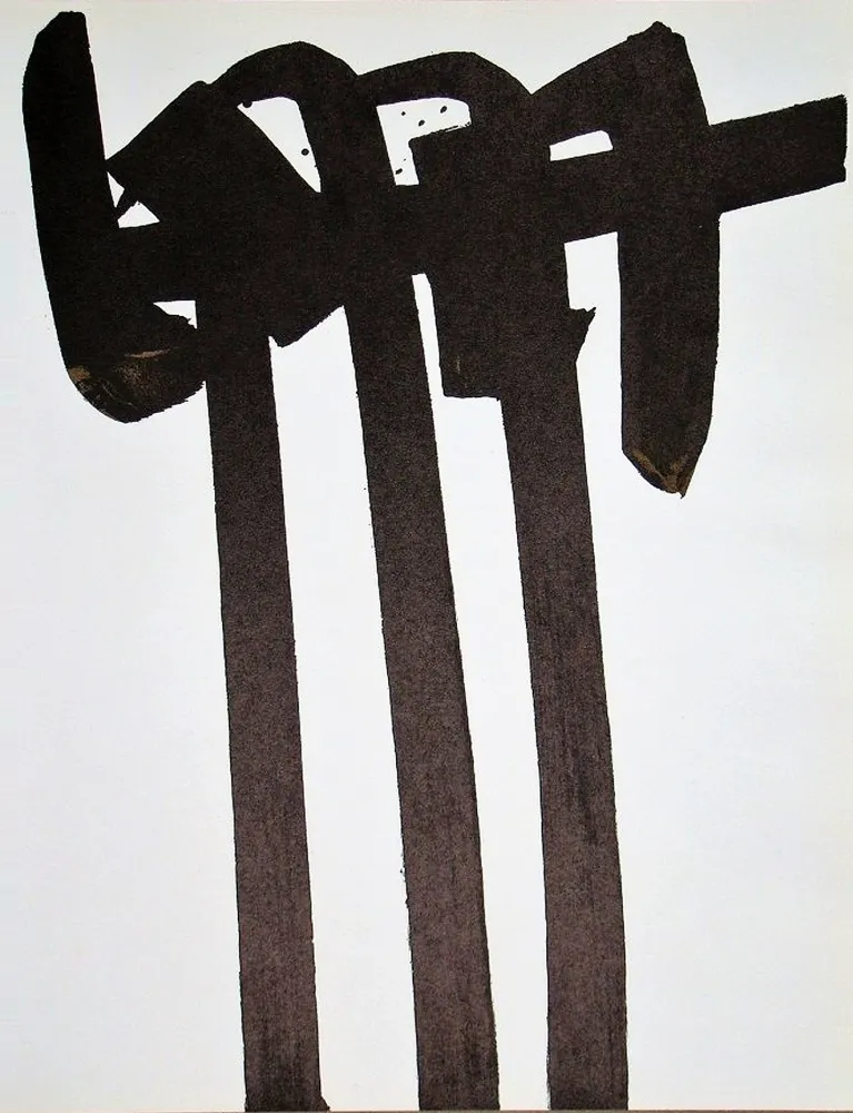 石版画 Soulages - Lithographie n° 28 - Lithographie originale pour XXe Siècle (1970)