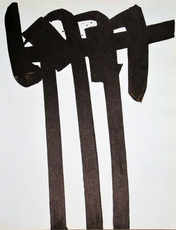 石版画 Soulages - Lithographie n° 28 - Lithographie originale pour XXe Siècle (1970)