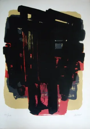 石版画 Soulages - Lithographie n° 8