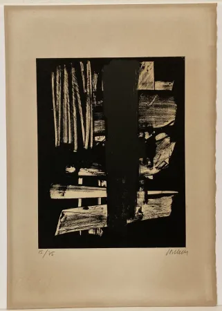 石版画 Soulages - Lithographie n° 9, 1959. Signée et numérotée. 