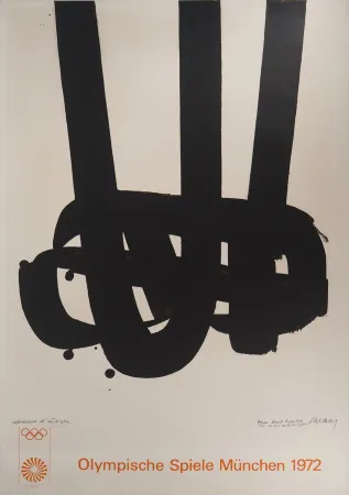 石版画 Soulages - Lithographie n°29 - Signée au crayon