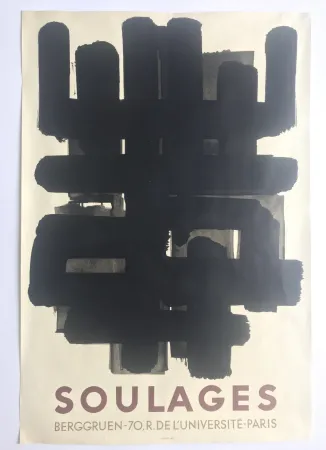 石版画 Soulages - Lithographie n°3 / Galerie Berggruen