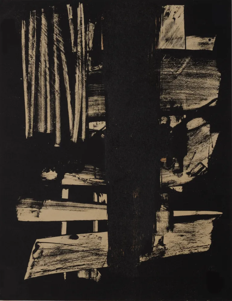 石版画 Soulages - Lithographie N°9