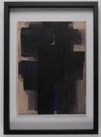 镂版印刷 Soulages - Peinture, 1956 - Framed