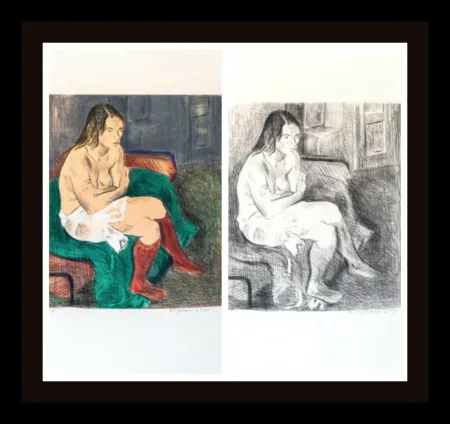 石版画 Soyer - Woman in Red Stockings Portfolio