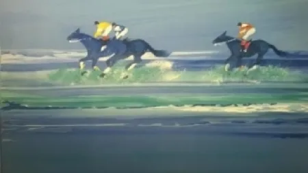 石版画 Spahn - Course hippique