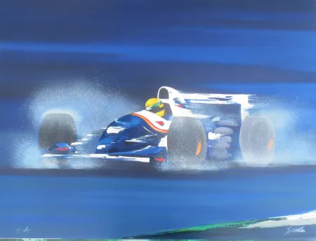 石版画 Spahn -  Formule I bleue