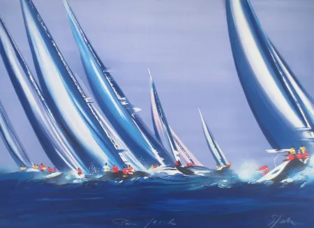 石版画 Spahn - Régates II