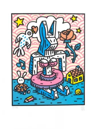石版画 Speedy Graphito - Gaga Lapinture