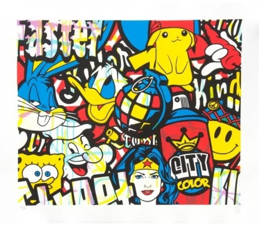 石版画 Speedy Graphito - HEROÏC COLOR