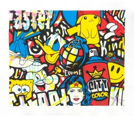 石版画 Speedy Graphito - HEROÏC COLOR
